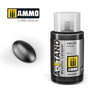 Ammo A.MIG-2319 Gunmetal A-Stand Metallic Lacquer 30mL