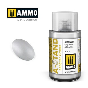 Ammo A.MIG-2350 Grey Primer & Microfiller A-Stand Lacquer 30mL