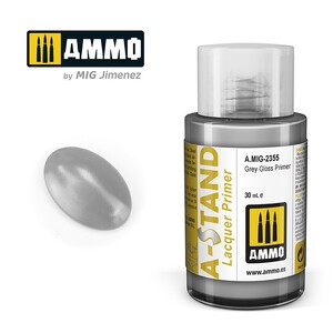 Ammo A.MIG-2355 Grey Gloss Primer Lacquer 30mL