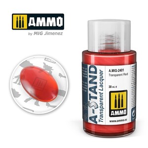 Ammo A.MIG-2401 Transparent Red A-Stand Lacquer 30mL