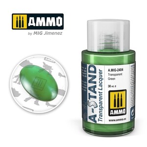Ammo A.MIG-2404 Transparent Green A-Stand Lacquer 30mL