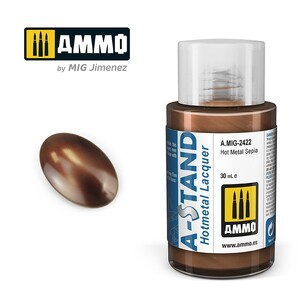 Ammo A.MIG-2422 Hot Metal Sepia A-Stand Lacquer 30mL