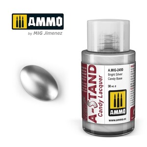 Ammo A.MIG-2450 Bright Silver Candy Base Lacquer 30mL