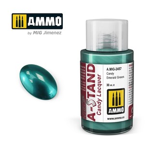 Ammo A.MIG-2457 Candy Emerald Green A-Stand Lacquer 30mL