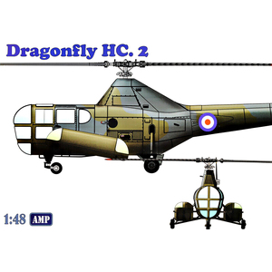 AMP 48003 Westland WS-51 "Dragonfly" HC.2 Rescue 1/48 Scale Model Plastic Kit