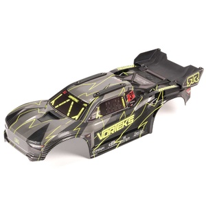 Arrma  Body Set with Hidden Body Mount, Yellow/Black: VORTEKS  1/10th 2WD ARA-2578