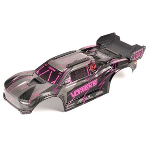 Arrma 1/10 Painted  Body Set with Hidden Body Mount, Pink/Black ARA-2580
