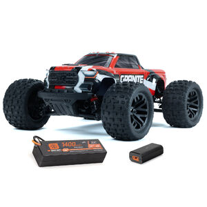 ARRMA 1/18 Granite Grom Mega 380 Brushed 4X4 Monster Truck RTR with Battery & Charger, Red