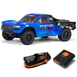 Arrma Senton 4x2 Boost Mega 550 Brushed RTR 1/10 RC Short Course Truck, Blue