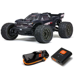 ARRMA 1/10 VORTEKS 4X2 BOOST MEGA 550 Brushed Stadium Truck RTR with Battery & Charger, Gunmetal