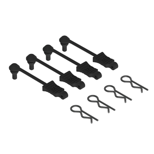 ARRMA AR390165 Body Clip Retainers 1/10 Scale (Black, 4pcs)