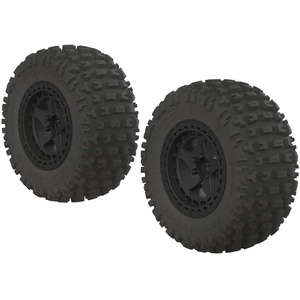Arrma AR550042 1/10 dBoots Fortress SC 2.2/3.0 Pre-Mounted Black Tires, 14mm Hex, 2pcs