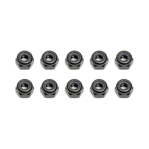 Team Associated 25215 Lock Nuts M3, Black Steel