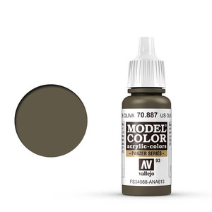 Vallejo Model Color 70.887 US Olive Drab acrylic Paint 17ml