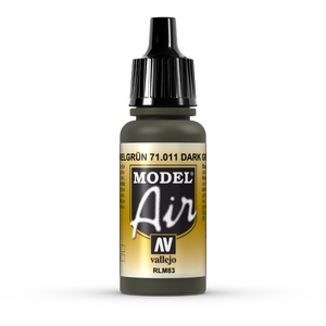 Vallejo Model Air 71.011 Dark Green RLM83 Acrylic Paint 17mL