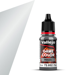 Vallejo Game Colour 72.052 Silver Metallic Acrylic Paint 18mL