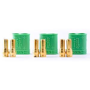 Castle Creations Polarized Bullet Connectors, Male, 4mm