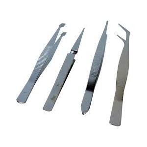 4pc Assorted Stainless Steel Tweezers