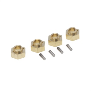 Axial SCX24 3mm Brass Wheel Hex Adaptor, 4pcs