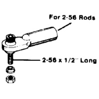 Dubro 860 2-56 Swivel Ball Links, 12pcs