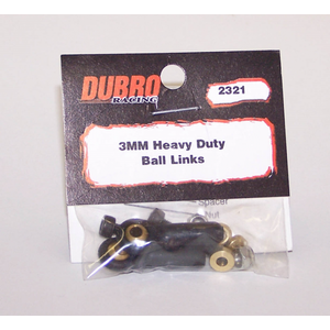Dubro 2321 3mm Heavy Duty Ball Links, 2pcs