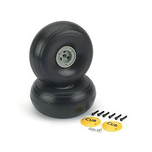 Dubro 425TL 1/4-20 Scale Treaded Light J3 Wheels, 2pcs