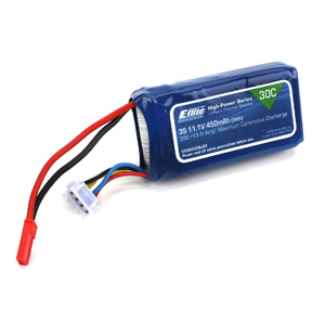 E-Flite EFLB4503SJ30 3S 11.1V 450mAh 30C LiPo Battery Soft Case: JST