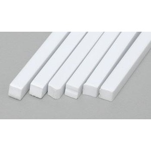 Evergreen 186 Styrene Strips .125x.125" (3.2 x 3.2mm) Qty 6