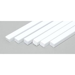 Evergreen 187 Styrene Strips .125x.156" (3.2 x 4.0mm) Qty 6
