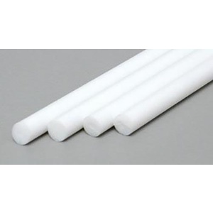 Evergreen 214 Styrene Round Rod 1/8 .125 (3.2mm) Qty 4