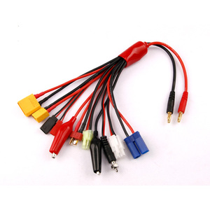 10 in 1 RC Battery Multi Charger Plug Adapter XT60, XT90, EC5, Deans, Tamiya, JST, Glow,