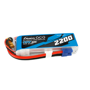 Gens Ace 11.1V 3S 2200mAh 60C LiPo Battery Soft Case w/ EC3 Connector