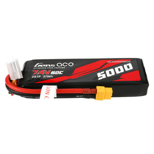 Gens Ace 7.4V 2S 5000mAh 60C LiPo Battery Short-Size Soft Case w/ XT60 Connector