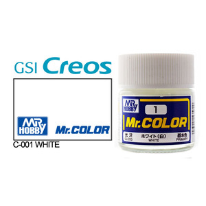 Gunze C001 Mr. Color Gloss White Solvent Based Acrylic Paint 10mL