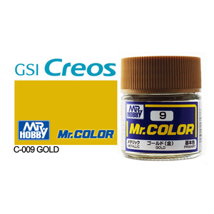 Gunze C009 Mr. Color Metallic Gold Solvent Based Acrylic Paint 10mL