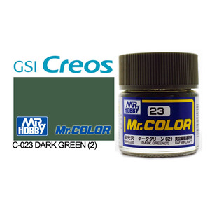 Gunze C023 Mr. Color Semi Gloss Dark Green 2 Solvent Based Acrylic Paint 10mL
