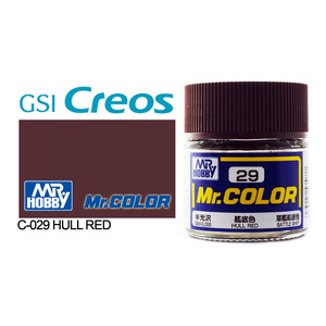 Gunze C029 Mr. Color Semi Gloss Hull Red Solvent Based Acrylic Paint 10mL