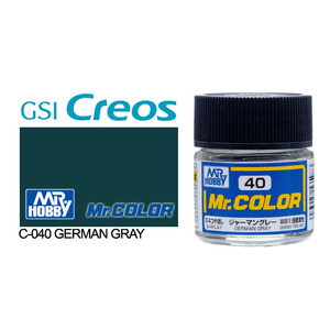 Gunze C040 Mr. Color Flat German Grey Solvent Based Acrylic Paint 10mL
