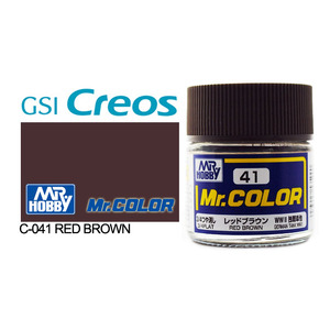 Gunze C041 Mr. Color Flat Red Brown Solvent Based Acrylic Paint 10mL