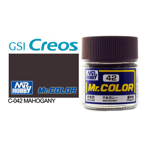 Gunze C042 Mr. Color Semi Gloss Mahogany Solvent Based Acrylic Paint 10mL