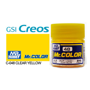 Gunze C048 Mr. Color Gloss Clear Yellow Solvent Based Acrylic Paint 10mL