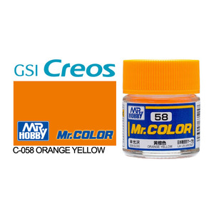 Gunze C058 Mr. Color Semi Gloss Orange Yellow Solvent Based Acrylic Paint 10mL