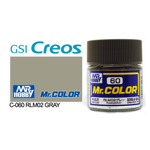 Gunze C060 Mr. Color Semi Gloss RLM02 Grey Solvent Based Acrylic Paint 10mL