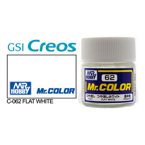 Gunze C062 Mr. Color Flat White Solvent Based Acrylic Paint 10mL