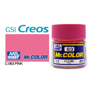 Gunze C063 Mr. Color Gloss Pink Solvent Based Acrylic Paint 10mL