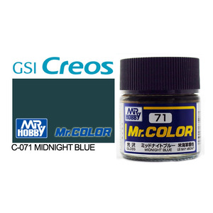 Gunze C071 Mr. Color Gloss Midnight Blue Solvent Based Acrylic Paint 10mL