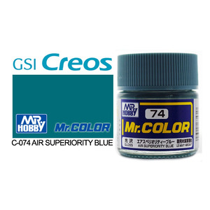 Gunze C074 Mr. Color Gloss Air Superiority Blue Solvent Based Acrylic Paint 10mL