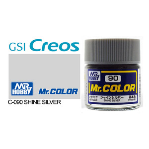 Gunze C090 Mr. Color Metallic Shine Silver Solvent Based Acrylic Paint 10mL