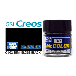 Gunze C092 Mr. Color Semi Gloss Black Solvent Based Acrylic Paint 10mL