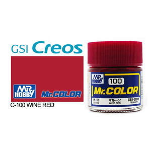 Gunze C100 Mr. Color Gloss Wine Red Solvent Based Acrylic Paint 10mL